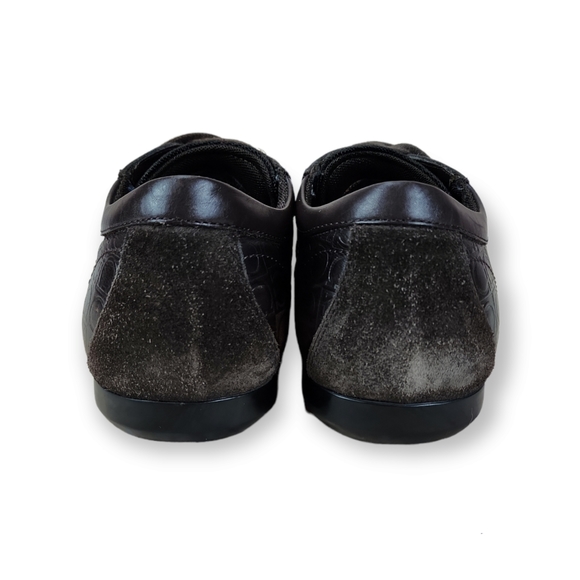 Salvatore Ferragamo Embossed Leather Sneakers - Picture 6 of 10